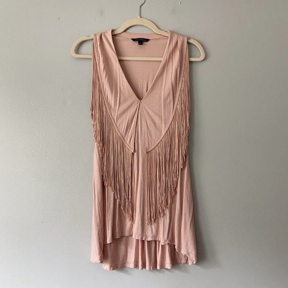 Banana Republic Tops - Banana Republic Pink Sleeveless Fringe Tank Top